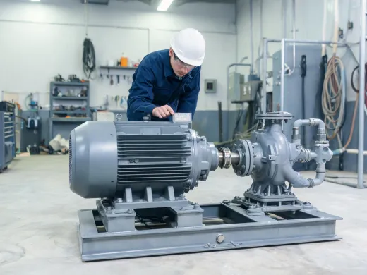 pump duty motor installation